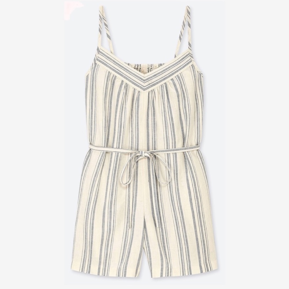 Uniqlo Linen Romper with Pockets 🦋